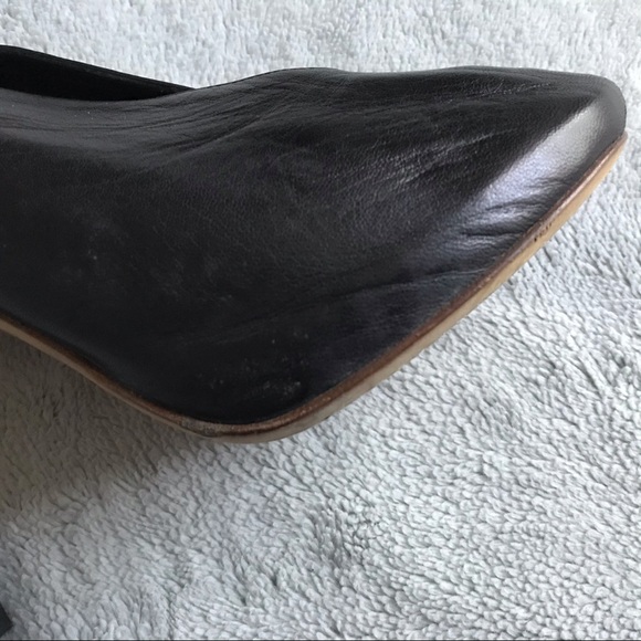 Celine Black Leather V Neck Heels Phoebe Philo 40 - Picture 8 of 13